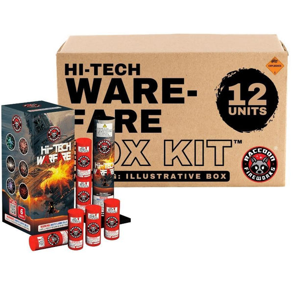 Hi-Tech Warefare | 6 Break Artillery Shell by Raccoon Fireworks -Shop Online for X-tra Large Canister Kit™ at Elite Fireworks!