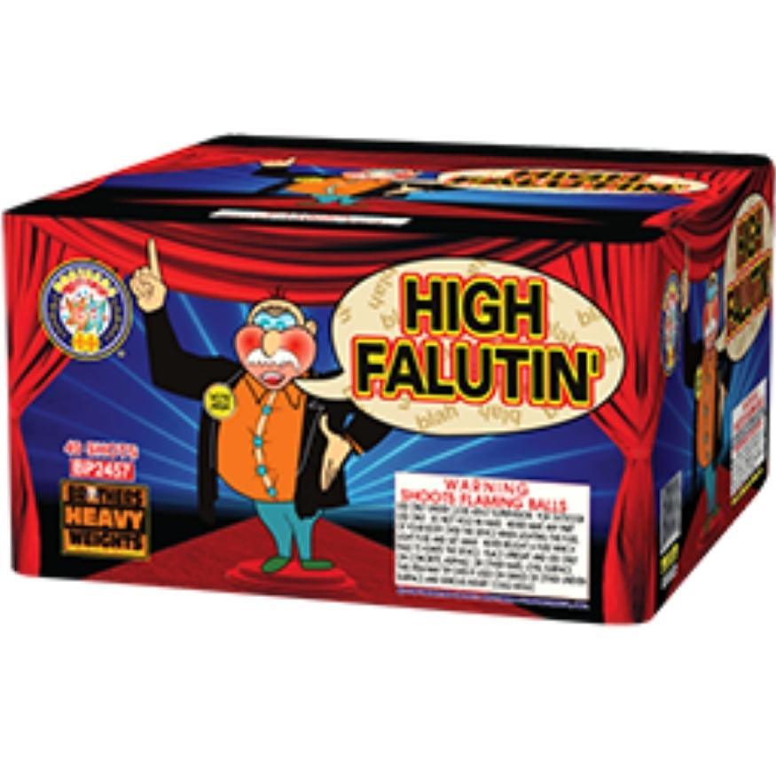 High Falutin’ | 49 Shot Aerial Repeater by Brothers Pyrotechnics -Shop Online for X-tra Large Cake™ at Elite Fireworks!