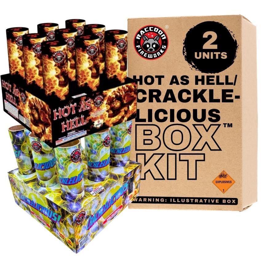 Hot As Hell - Cracklelicious - Magnum Tremors | NOAB Set with Variable Box Kit™ Options by Raccoon Fireworks -Shop Online for NOAB Cake at Elite Fireworks!