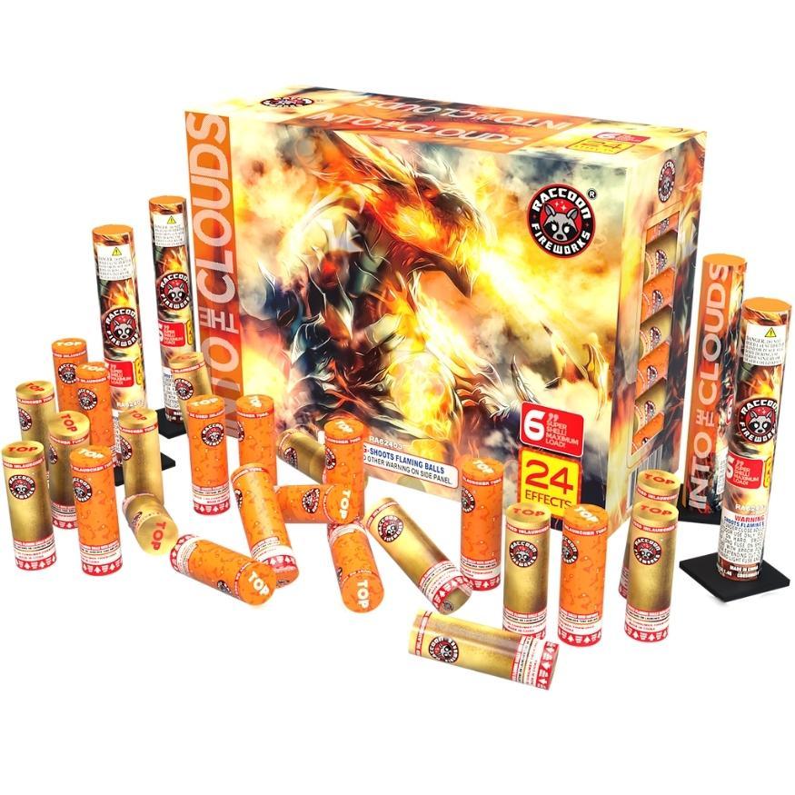 Into The Clouds | 30 Break Artillery Shell by Raccoon Fireworks -Shop Online for XX-tra Large Canister Kit™ at Elite Fireworks!