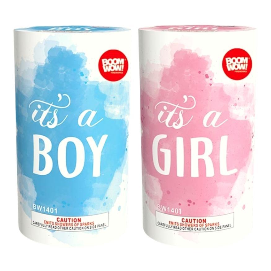 It's a Boy - It's a Girl | Large Shower Fountain Spur™ by Boom Wow! -Shop Online for Large Fountain at Elite Fireworks!