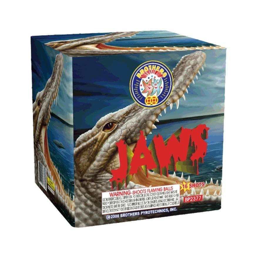 Jaws | 16 Shot Aerial Repeater by Brothers Pyrotechnics -Shop Online for Large Cake at Elite Fireworks!