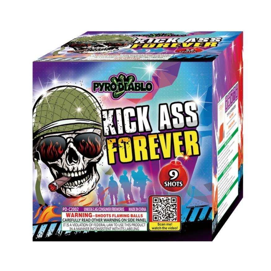 Kick Ass Forever | 9 Shot Aerial Repeater by Pyro Diablo -Shop Online for Standard Cake at Elite Fireworks!