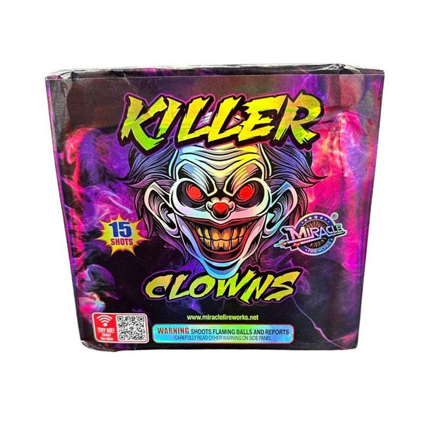 Killer Clown | 180 Shot Box Kit™ - Red Clown - Green Clown - Purple Clown by Pyro Diablo -Shop Online for Standard Cake at Elite Fireworks!