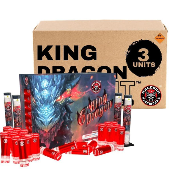 King Dragon | 24 Break Artillery Shell by Raccoon Fireworks -Shop Online for XX-tra Large Canister Kit™ at Elite Fireworks!