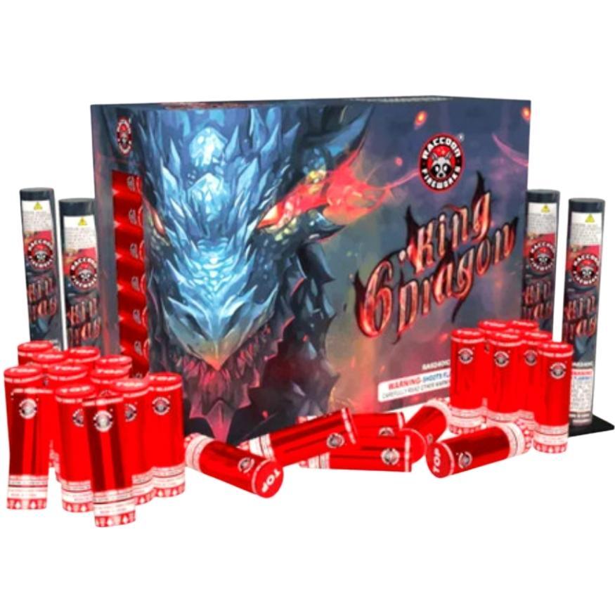 King Dragon | 24 Break Artillery Shell by Raccoon Fireworks -Shop Online for XX-tra Large Canister Kit™ at Elite Fireworks!