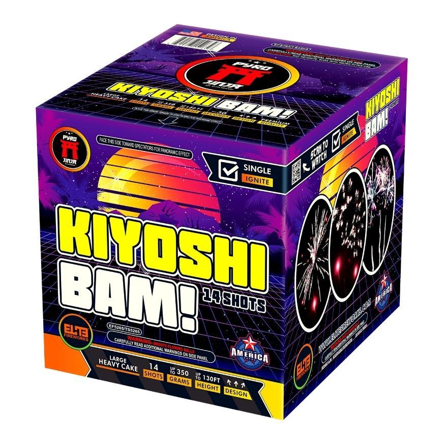 Kiyoshi Bam!™ | 14 Shot Aerial Repeater by Pyro Jinja® -Shop Online for Large Cake at Elite Fireworks!