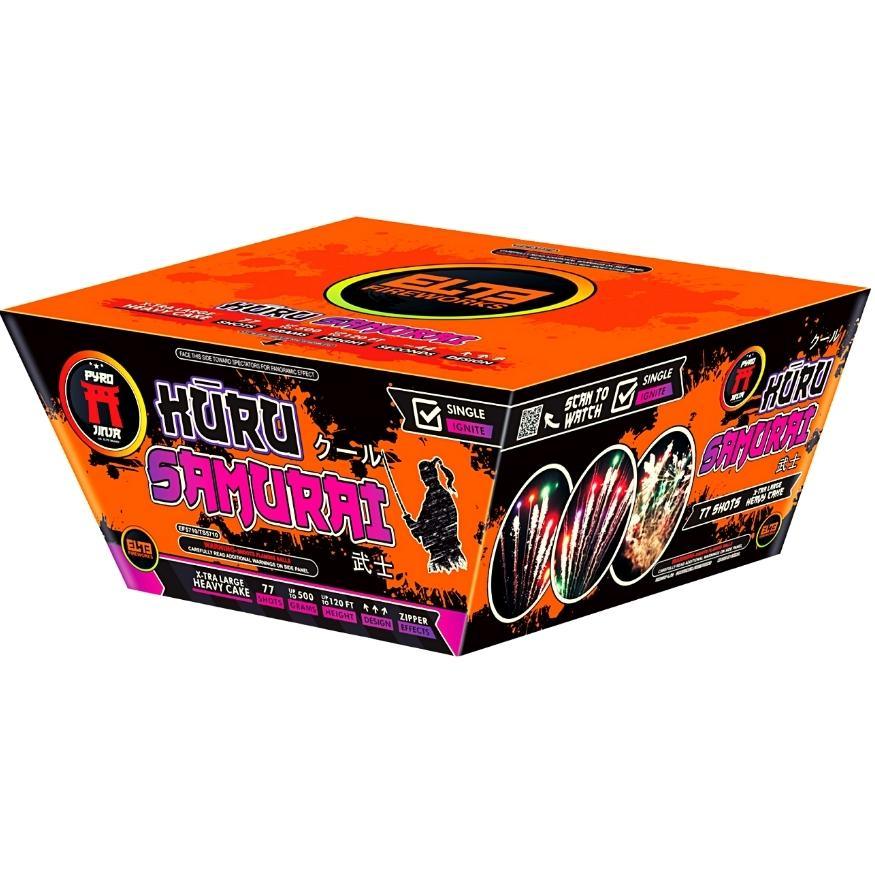 Kūru Warrior Box™ | 133 Shot Box Kit™ - Kūru Ninja™ - Kūru Samurai™ by Pyro Jinja® -Shop Online for X-tra Large Cake™ at Elite Fireworks!
