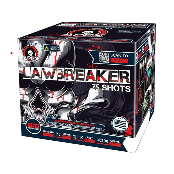 Lawbreaker™ | 25 Shot Aerial Repeater by Apex by Elite!™ -Shop Online for Standard Cake at Elite Fireworks!