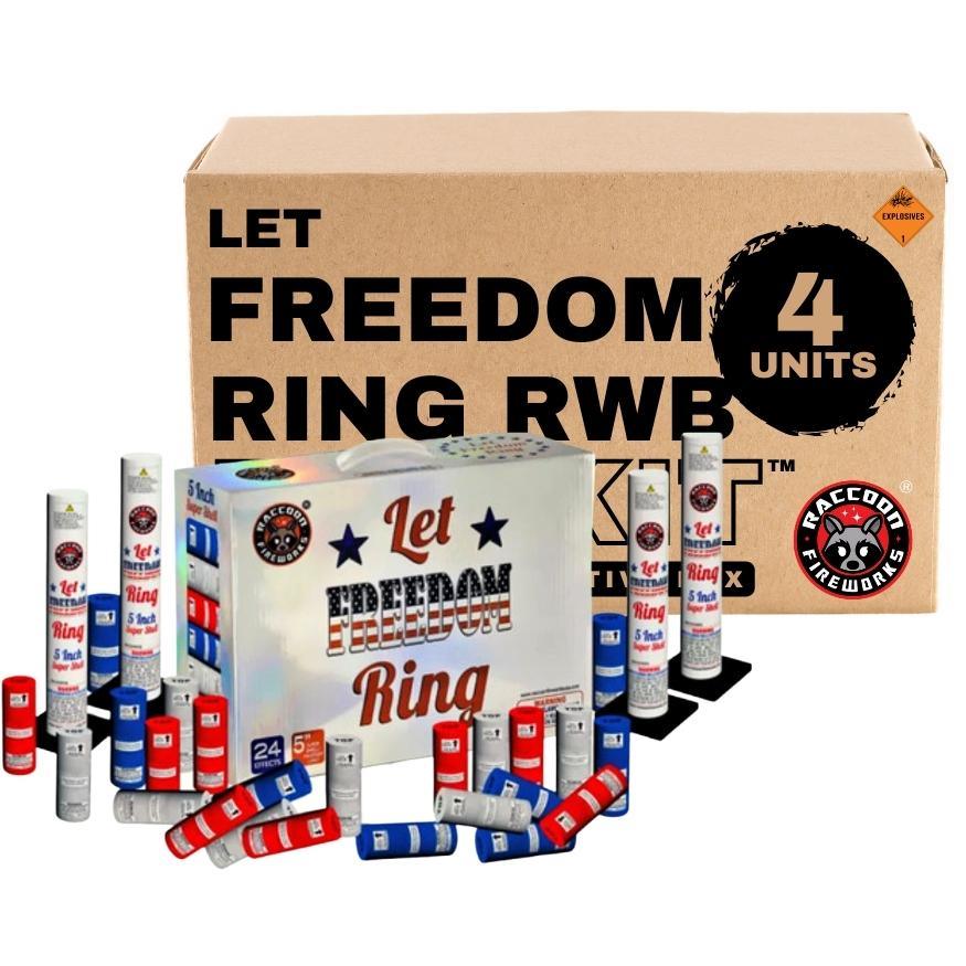 Let Freedom Ring | 24 Break Artillery Shell by Raccoon Fireworks -Shop Online for X-tra Large Canister Kit™ at Elite Fireworks!