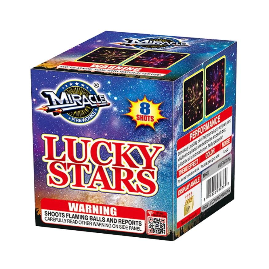 Lucky Stars | 8 Shot Aerial Repeater by Miracle Fireworks -Shop Online for Standard Cake at Elite Fireworks!