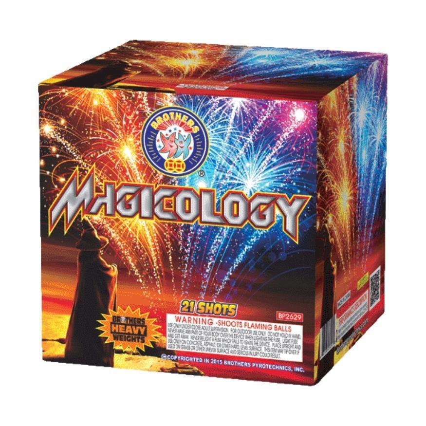 Magicology | 21 Shot Aerial Repeater by Brothers Pyrotechnics -Shop Online for Large Cake at Elite Fireworks!