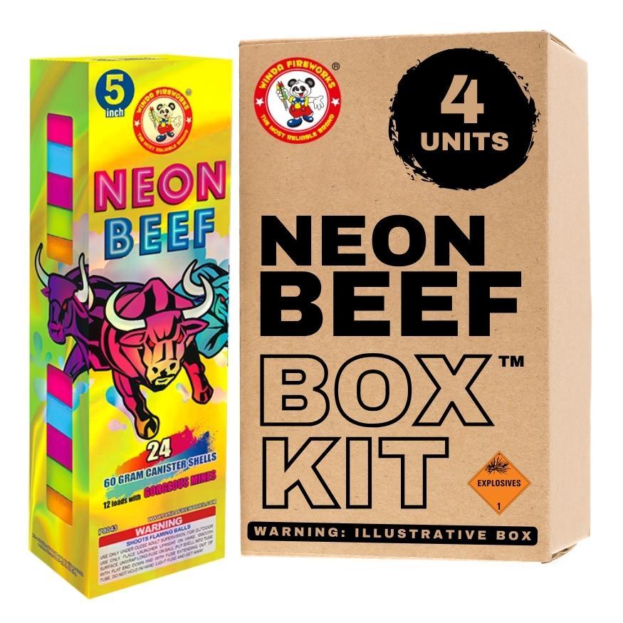 Neon Beef | 24 Break Artillery Shell by Winda Fireworks -Shop Online for X-tra Large Canister Kit™ at Elite Fireworks!