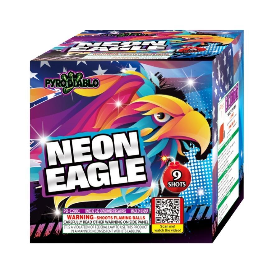 Neon Eagle | 9 Shot Aerial Repeater by Pyro Diablo -Shop Online for Standard Cake at Elite Fireworks!