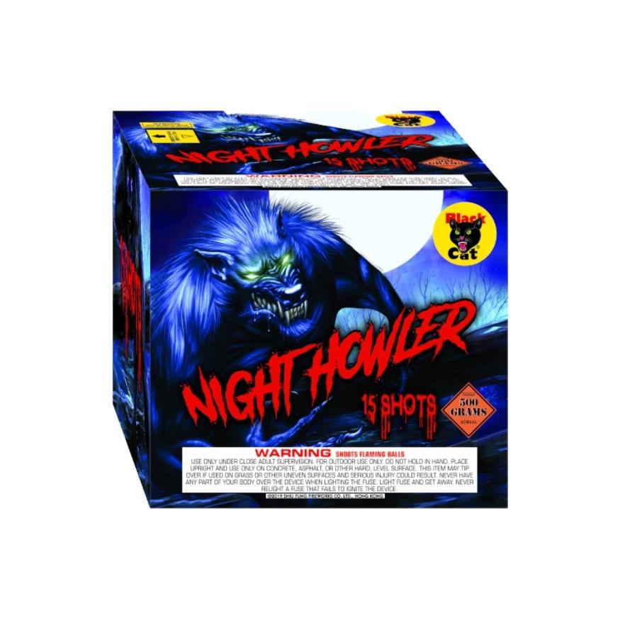 Night Howler | 15 Shot Aerial Repeater by Black Cat Fireworks -Shop Online for Large Cake at Elite Fireworks!