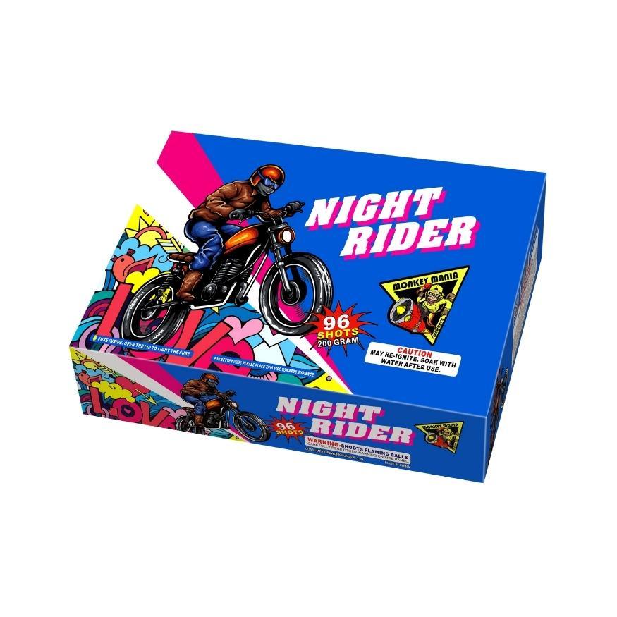 Night Rider | 96 Shot Aerial Repeater by Monkey Mania -Shop Online for Standard Cake at Elite Fireworks!