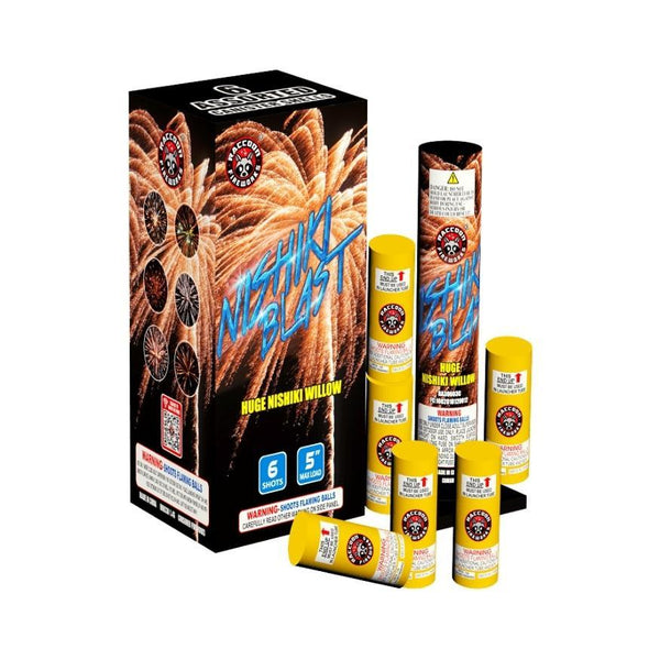 Nishiki Blast | 6 Break Artillery Shell by Raccoon Fireworks -Shop Online for X-tra Large Canister Kit™ at Elite Fireworks!