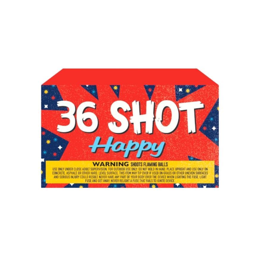 Nitro 36 Shot Happy | 36 Shot Aerial Repeater by Nitro Fireworks -Shop Online for Standard Cake at Elite Fireworks!