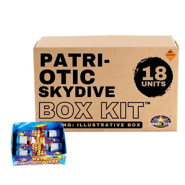 Patriotic Skydive | Single Shot Daytime Parachute by Bright Star Fireworks -Shop Online for Large Parachute at Elite Fireworks!