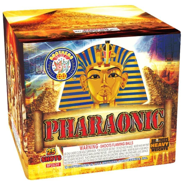 Pharaonic | 25 Shot Aerial Repeater by Brothers Pyrotechnics -Shop Online for X-tra Large Cake™ at Elite Fireworks!