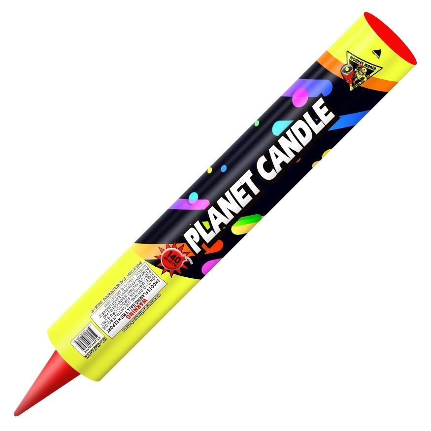 Planet Candle | 140 Shot Barrage Candle by Monkey Mania -Shop Online for X-tra Large Candle™ at Elite Fireworks!