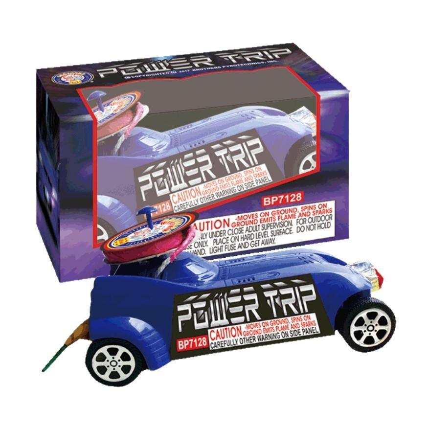 Power Trip | Toylike Plastic Race Car Shape Ground Novelty by Brothers Pyrotechnics -Shop Online for Large Novelty at Elite Fireworks!
