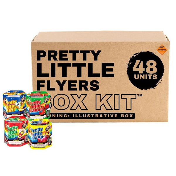 Pretty Little Flyers | 336 Shot Box Kit™ - Pretty Little Kite, Plane, Dragon & Bird by Bright Star Fireworks -Shop Online for Standard Cake at Elite Fireworks!