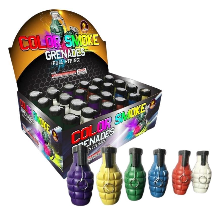 Pull String Color Smoke Grenades | Assorted Color Choice Smoke Gadget by T-Sky Fireworks -Shop Online for Large Smoke Bomb at Elite Fireworks!