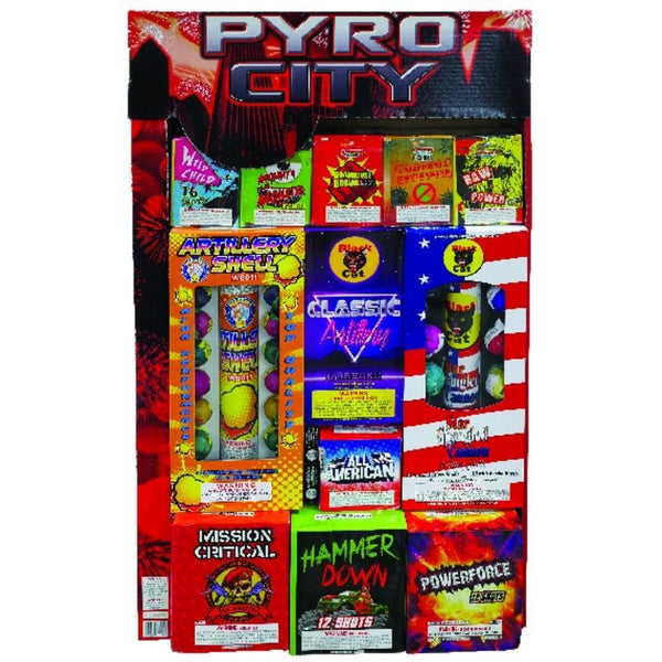 Pyro City | Aerial & Ground Mix Variety Assortment by Winco Fireworks -Shop Online for X-tra Large Select Kit™ at Elite Fireworks!