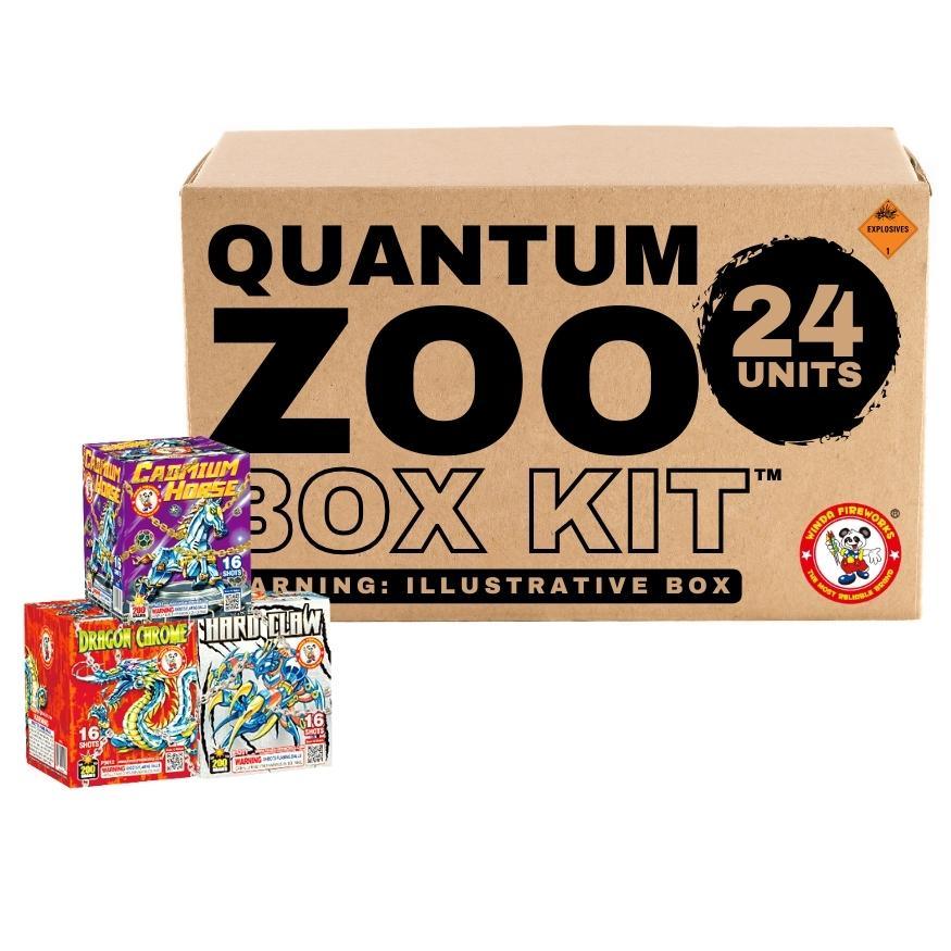 Quantum Zoo | 384 Shot Box Kit™ - Dragon Chrome - Cadmium Horse - Hard Claw by Winda Fireworks -Shop Online for Standard Cake at Elite Fireworks!