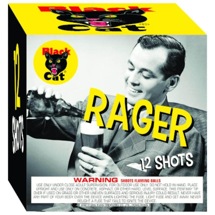 Rager | 12 Shot Aerial Repeater by Black Cat Fireworks -Shop Online for Large Cake at Elite Fireworks!