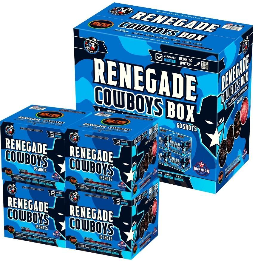 Renegade Cowboys™ | 15 Shot Aerial Repeater by Texas Rogue Co.™ -Shop Online for Large Cake at Elite Fireworks!