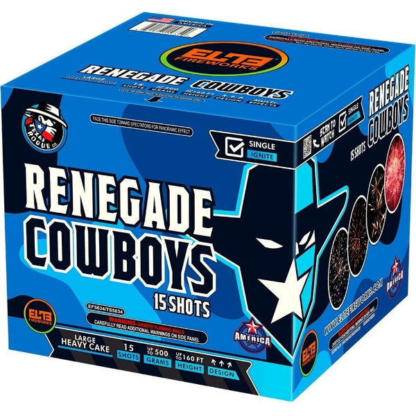 Renegade Cowboys™ | 15 Shot Aerial Repeater by Texas Rogue Co.™ -Shop Online for Large Cake at Elite Fireworks!