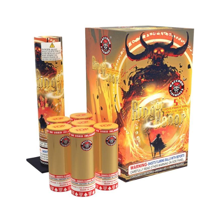 Ring of Honor | 6 Break Artillery Shell by Raccoon Fireworks -Shop Online for X-tra Large Canister Kit™ at Elite Fireworks!
