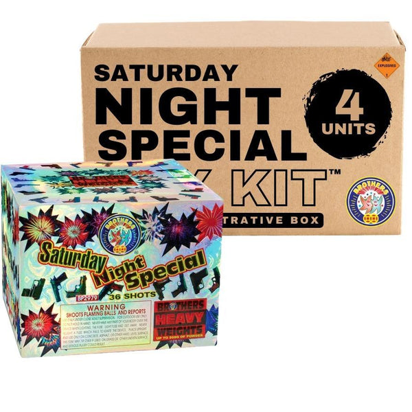 Saturday Night Special | 36 Shot Aerial Repeater by Brothers Pyrotechnics -Shop Online for X-tra Large Cake™ at Elite Fireworks!