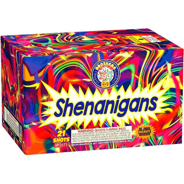 Shenanigans | 21 Shot Aerial Repeater by Brothers Pyrotechnics -Shop Online for X-tra Large Cake™ at Elite Fireworks!