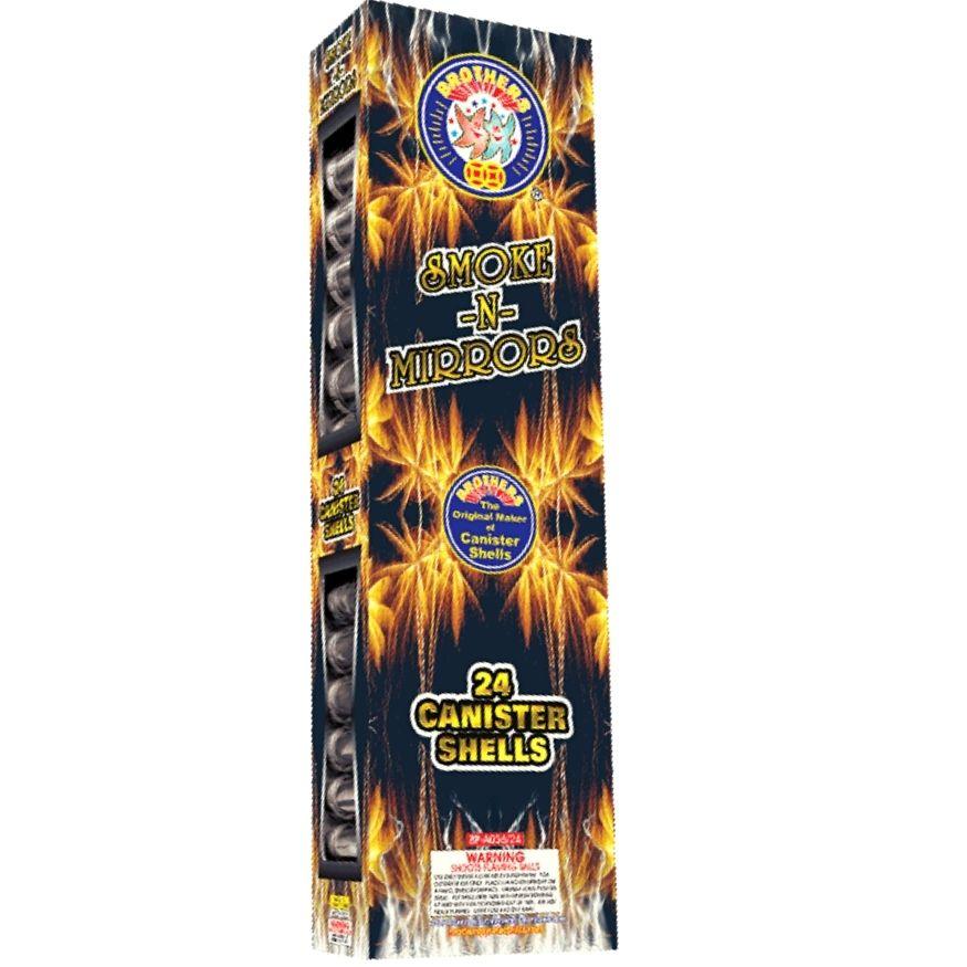 Smoke-N-Mirrors 24 | 24 Break Artillery Shell by Brothers Pyrotechnics -Shop Online for Large Canister Kit™ at Elite Fireworks!