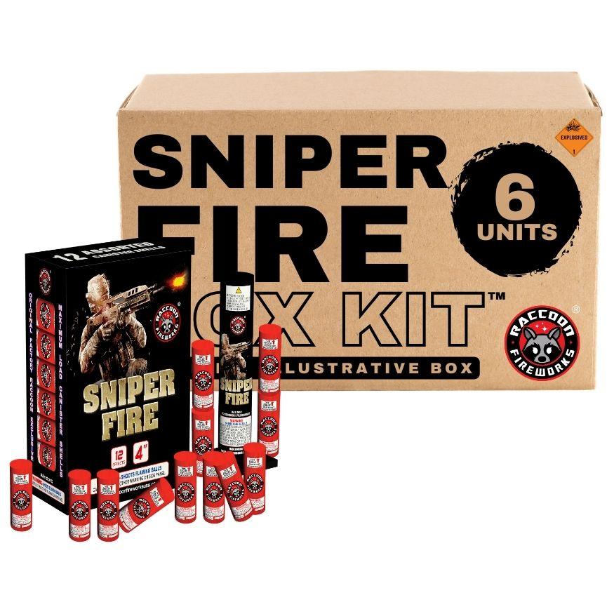 Sniper Fire | 12 Break Artillery Shell by Raccoon Fireworks -Shop Online for Large Canister Kit™ at Elite Fireworks!