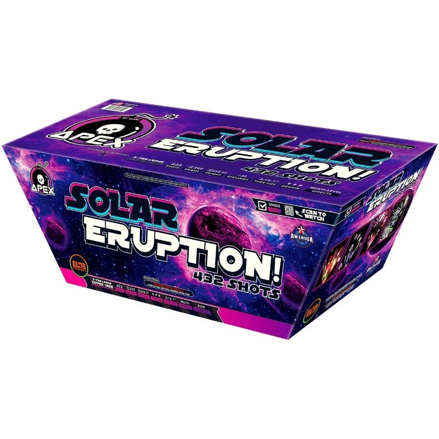 Solar Eruption!™ | 432 Shot Aerial Repeater by Apex by Elite!™ -Shop Online for Zipper Cake at Elite Fireworks!