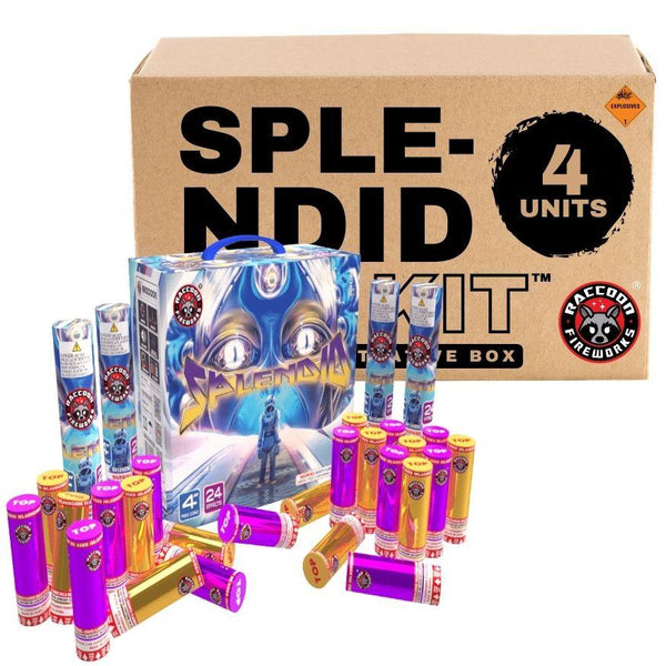 Splendid | 24 Break Artillery Shell by Raccoon Fireworks -Shop Online for Large Canister Kit™ at Elite Fireworks!