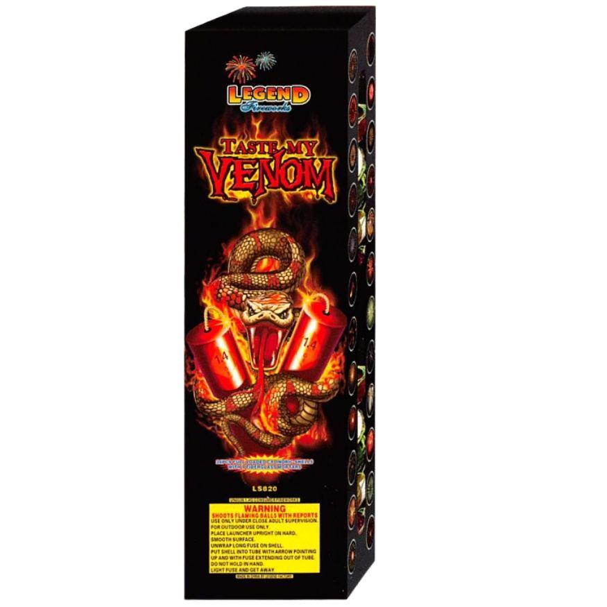 Taste My Venom | 24 Break Artillery Shell by Legend Fireworks -Shop Online for Large Canister Kit™ at Elite Fireworks!