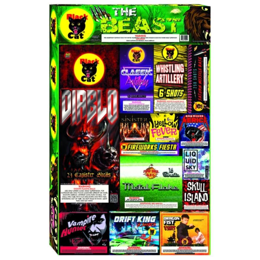 The Beast | All Aerial Repeater and Shell Variety Assortment by Black Cat Fireworks -Shop Online for XX-tra Large Select Kit™ at Elite Fireworks!