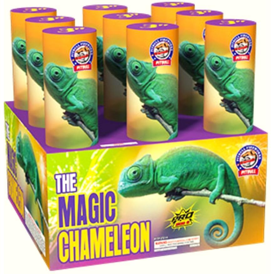 The Magic Chameleon | 9 Shot Aerial Repeater by Pitbull Fireworks -Shop Online for NOAB Cake at Elite Fireworks!