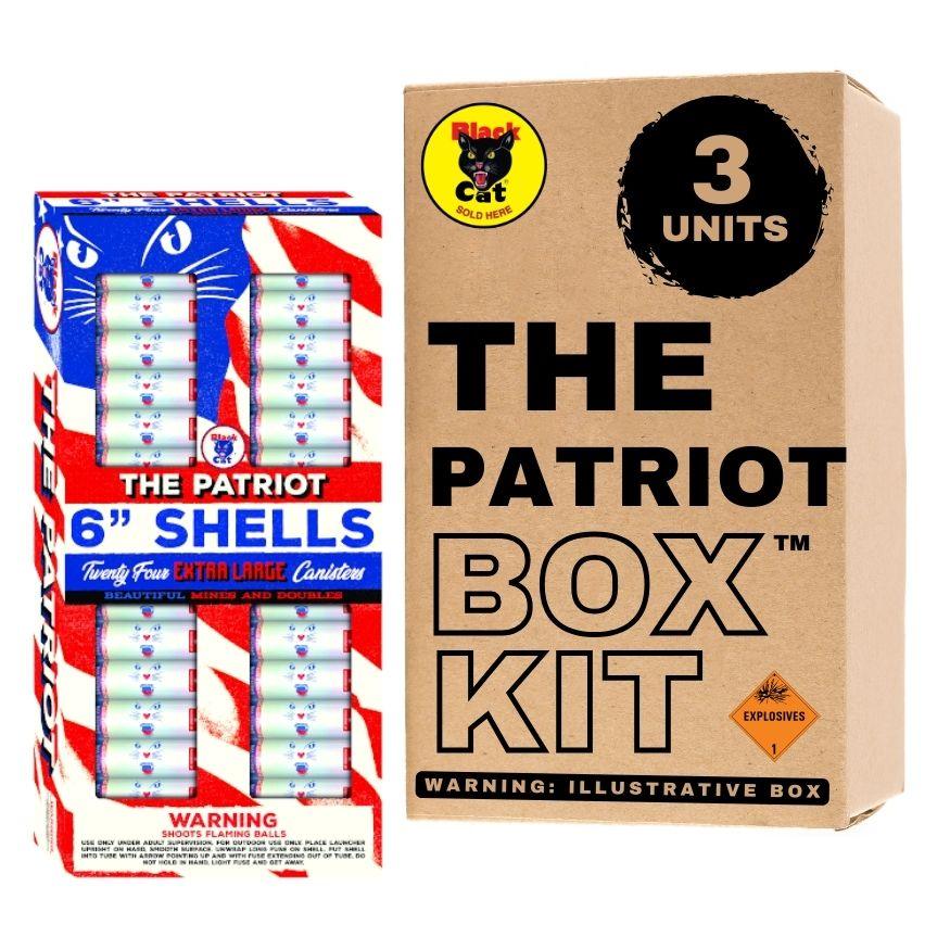 The Patriot | 36 Break Artillery Shell by Black Cat Fireworks -Shop Online for XX-tra Large Canister Kit™ at Elite Fireworks!