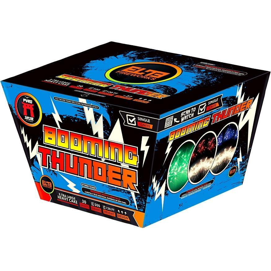 Thunder Box™ | 110 Shot Box Kit™ - Booming Thunder™ - Strobing Thunder™ by Pyro Jinja® -Shop Online for X-tra Large Cake™ at Elite Fireworks!