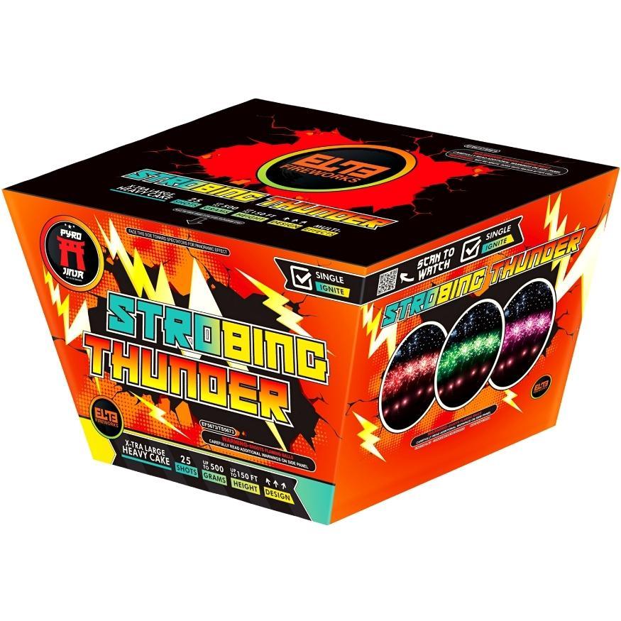 Thunder Box™ | 110 Shot Box Kit™ - Booming Thunder™ - Strobing Thunder™ by Pyro Jinja® -Shop Online for X-tra Large Cake™ at Elite Fireworks!