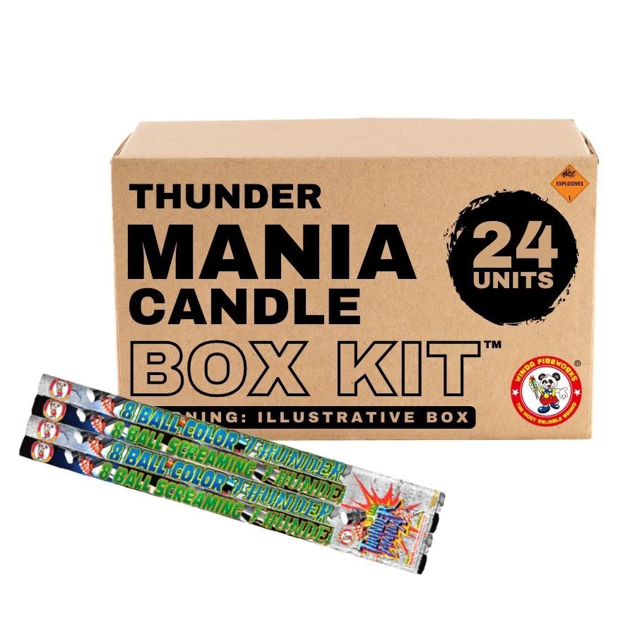 Thunder Mania Candle | 8 Shot Barrage Candle by Winda Fireworks -Shop Online for Large Candle at Elite Fireworks!