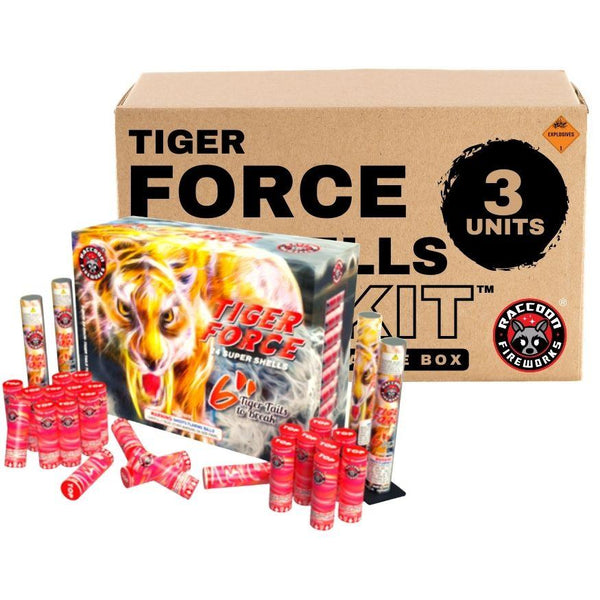 Tiger Force | 24 Break Artillery Shell by Raccoon Fireworks -Shop Online for XX-tra Large Canister Kit™ at Elite Fireworks!