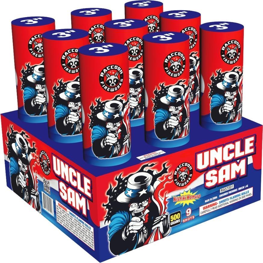 Uncle Sam - Supreme Power | 18 Shot NOAB Box Kit™ by Raccoon Fireworks -Shop Online for NOAB Cake at Elite Fireworks!