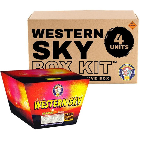 Western Sky | 30 Shot Aerial Repeater by Brothers Pyrotechnics -Shop Online for X-tra Large Cake™ at Elite Fireworks!